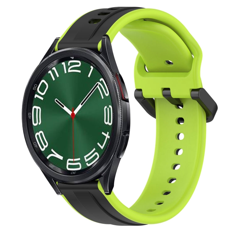For Samsung Galaxy Watch 6 Classic 47mm 20mm Convex Loop Two-Color Silicone Watch Band