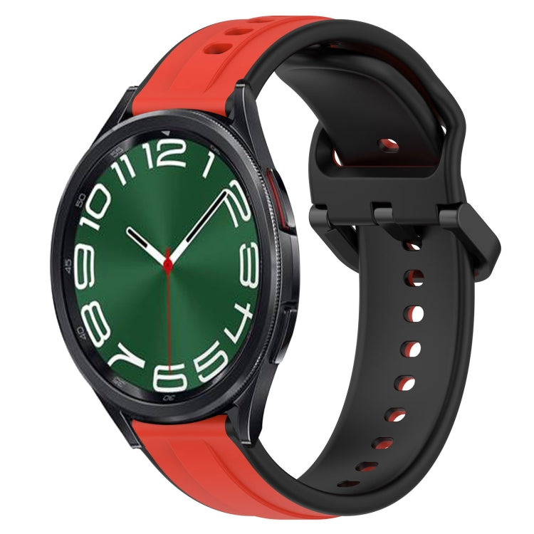 For Samsung Galaxy Watch 6 Classic 47mm 20mm Convex Loop Two-Color Silicone Watch Band