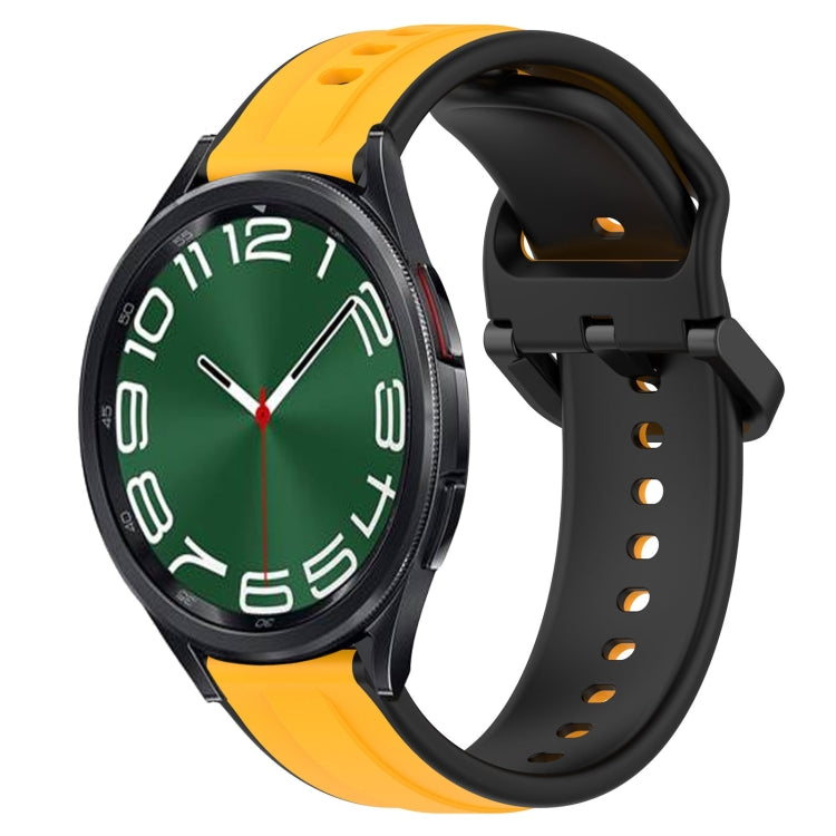 For Samsung Galaxy Watch 6 Classic 47mm 20mm Convex Loop Two-Color Silicone Watch Band