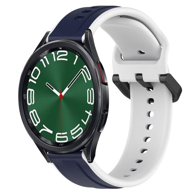 For Samsung Galaxy Watch 6 Classic 47mm 20mm Convex Loop Two-Color Silicone Watch Band