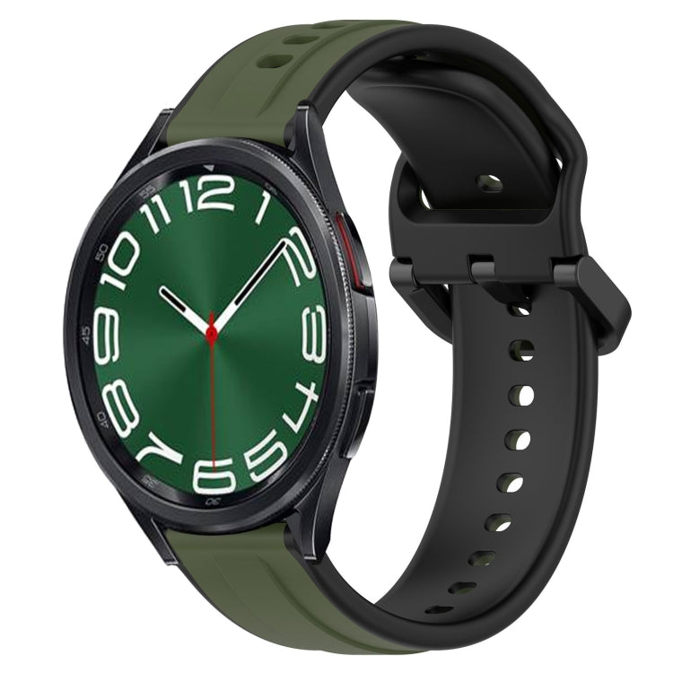 For Samsung Galaxy Watch 6 Classic 43mm 20mm Convex Loop Two-Color Silicone Watch Band