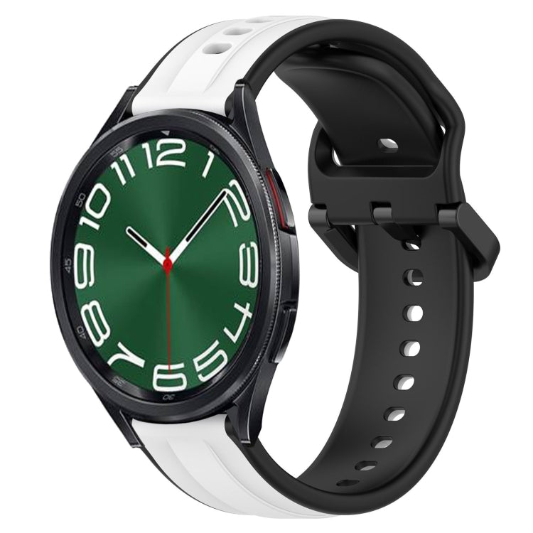 For Samsung Galaxy Watch 6 Classic 43mm 20mm Convex Loop Two-Color Silicone Watch Band