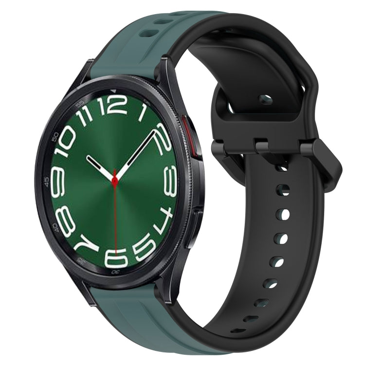 For Samsung Galaxy Watch 6 Classic 43mm 20mm Convex Loop Two-Color Silicone Watch Band