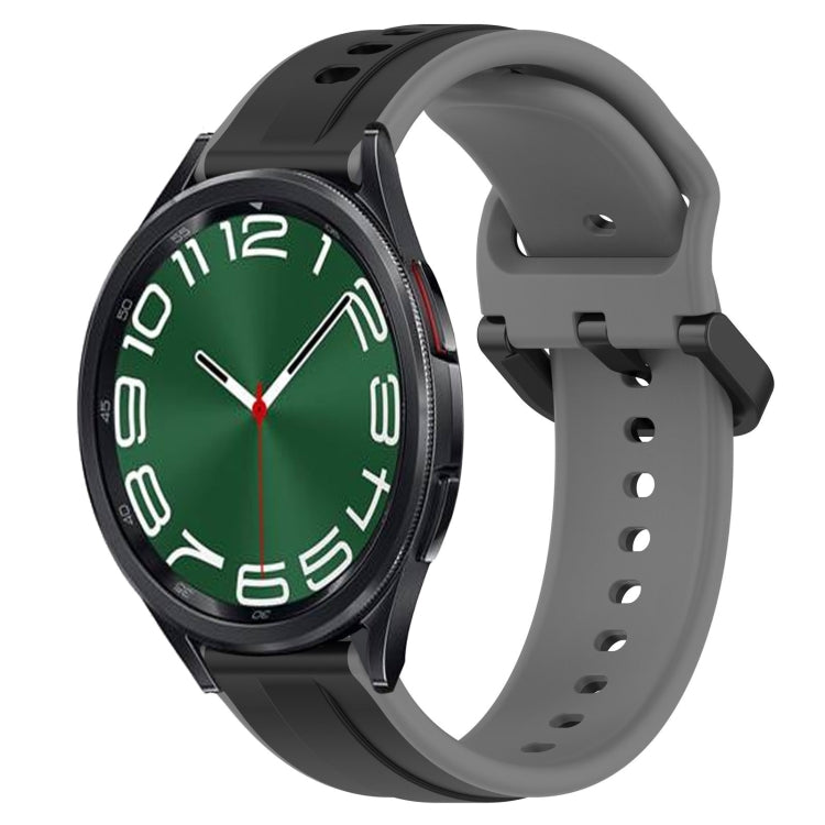 For Samsung Galaxy Watch 6 Classic 43mm 20mm Convex Loop Two-Color Silicone Watch Band
