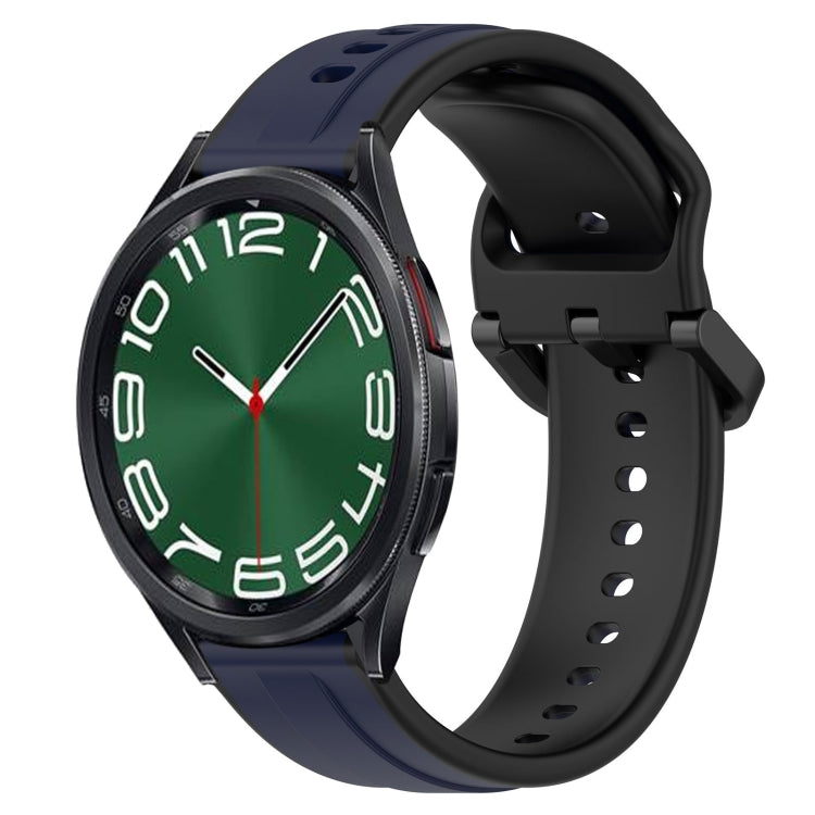 For Samsung Galaxy Watch 6 Classic 43mm 20mm Convex Loop Two-Color Silicone Watch Band