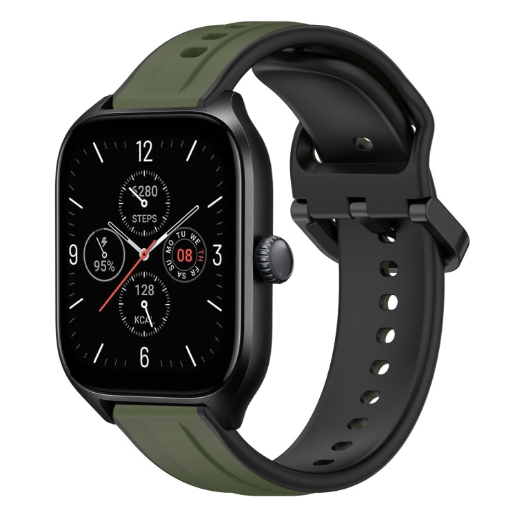 For Amazfit GTS 4 20mm Convex Loop Two-Color Silicone Watch Band