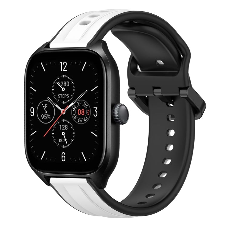 For Amazfit GTS 4 20mm Convex Loop Two-Color Silicone Watch Band