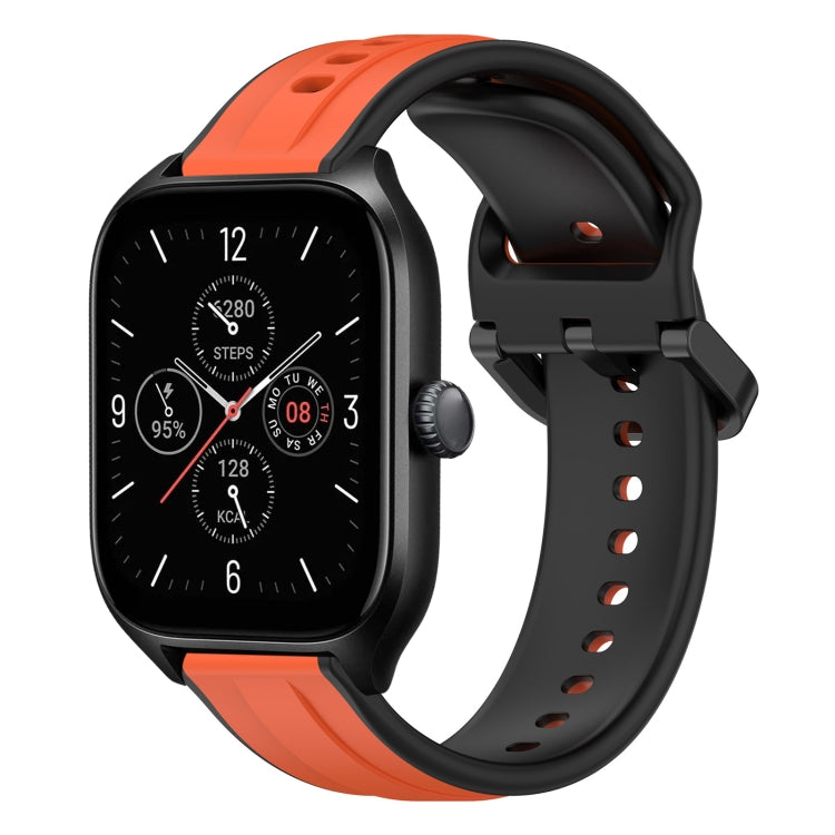 For Amazfit GTS 4 20mm Convex Loop Two-Color Silicone Watch Band