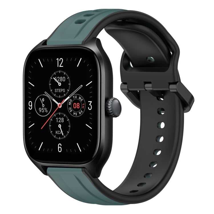 For Amazfit GTS 4 20mm Convex Loop Two-Color Silicone Watch Band
