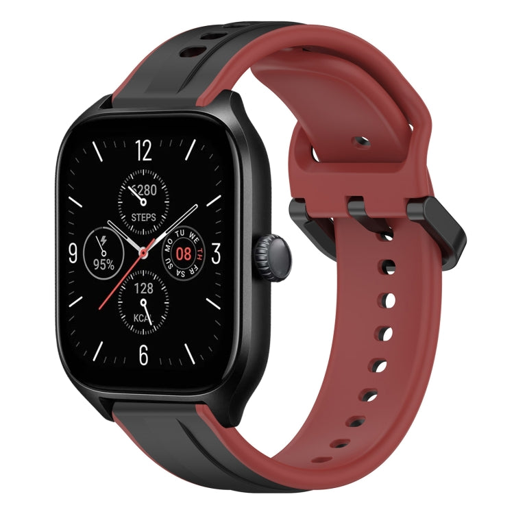 For Amazfit GTS 4 20mm Convex Loop Two-Color Silicone Watch Band