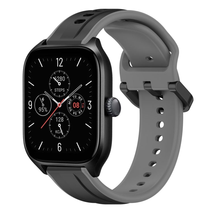 For Amazfit GTS 4 20mm Convex Loop Two-Color Silicone Watch Band