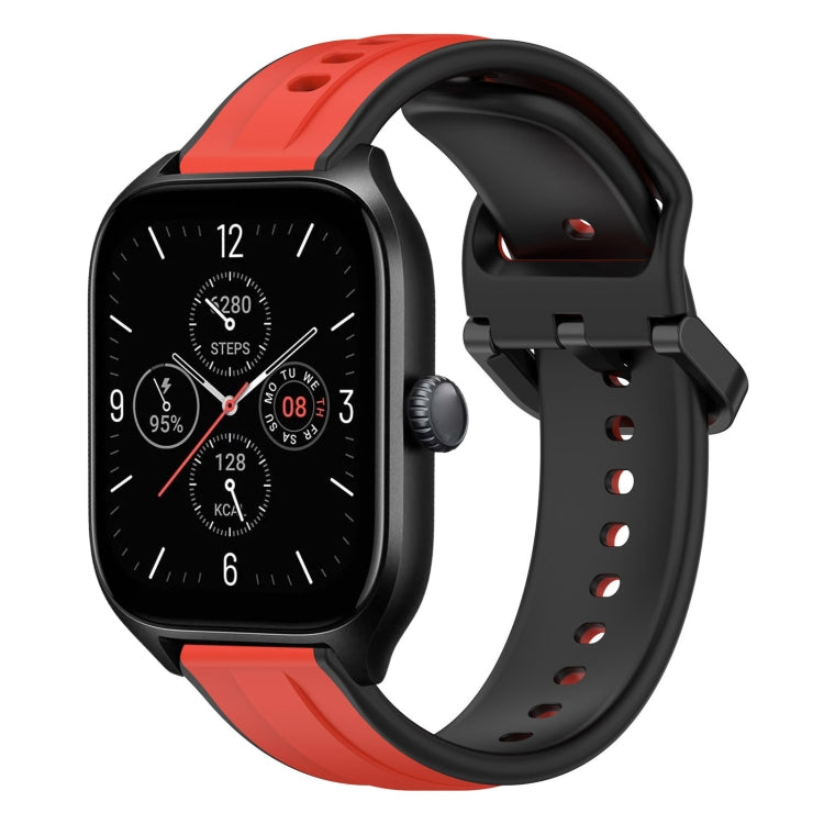 For Amazfit GTS 4 20mm Convex Loop Two-Color Silicone Watch Band
