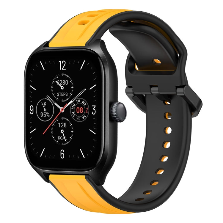 For Amazfit GTS 4 20mm Convex Loop Two-Color Silicone Watch Band