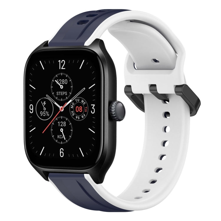 For Amazfit GTS 4 20mm Convex Loop Two-Color Silicone Watch Band