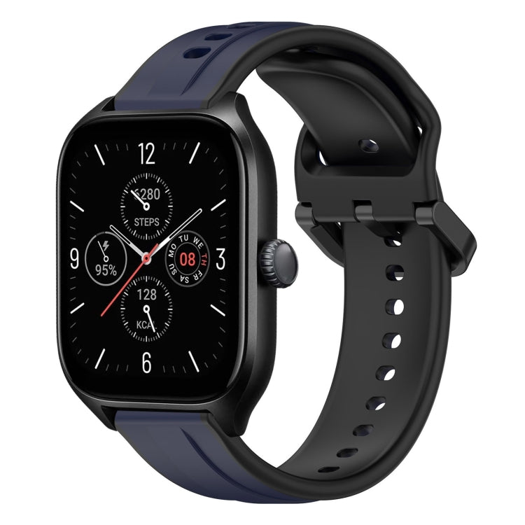 For Amazfit GTS 4 20mm Convex Loop Two-Color Silicone Watch Band