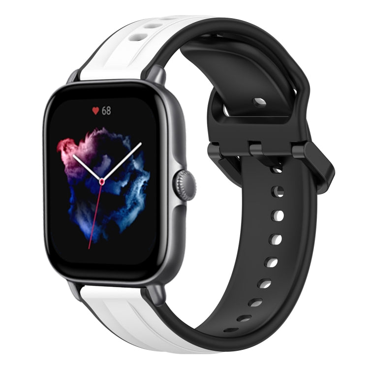 For Amazfit GTS 3 20mm Convex Loop Two-Color Silicone Watch Band
