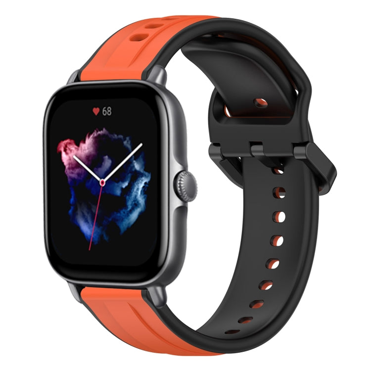 For Amazfit GTS 3 20mm Convex Loop Two-Color Silicone Watch Band