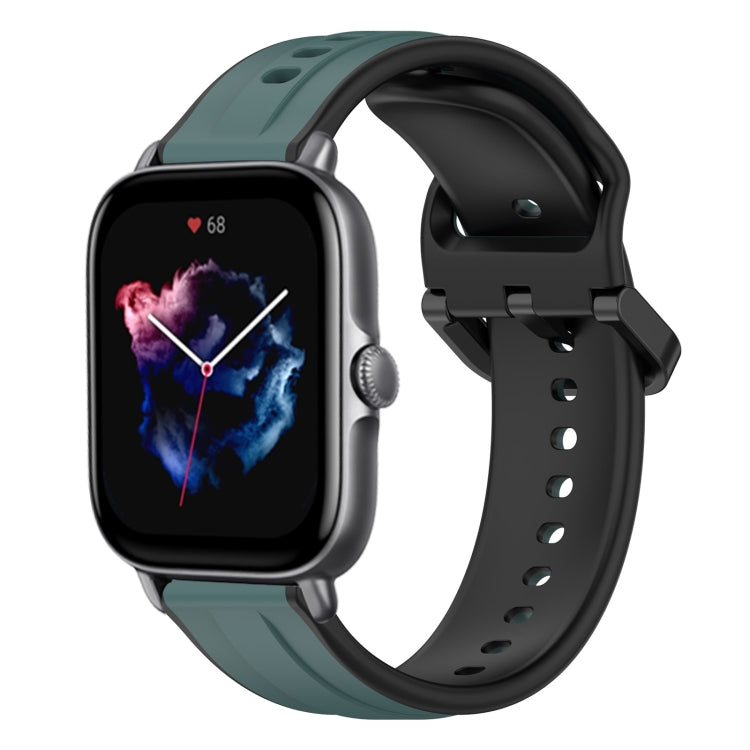 For Amazfit GTS 3 20mm Convex Loop Two-Color Silicone Watch Band