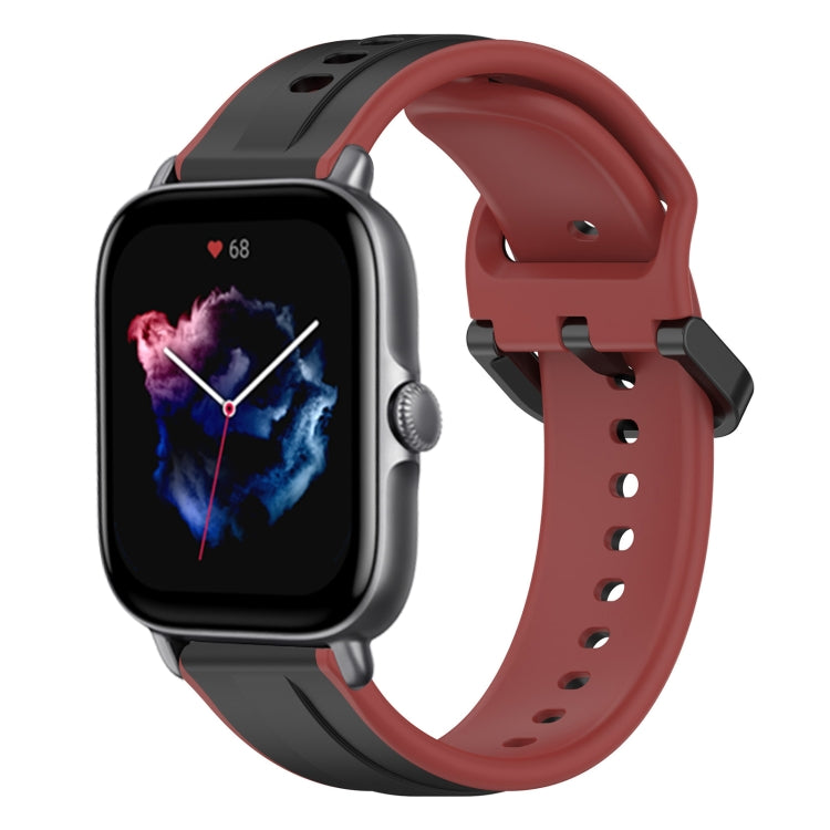 For Amazfit GTS 3 20mm Convex Loop Two-Color Silicone Watch Band