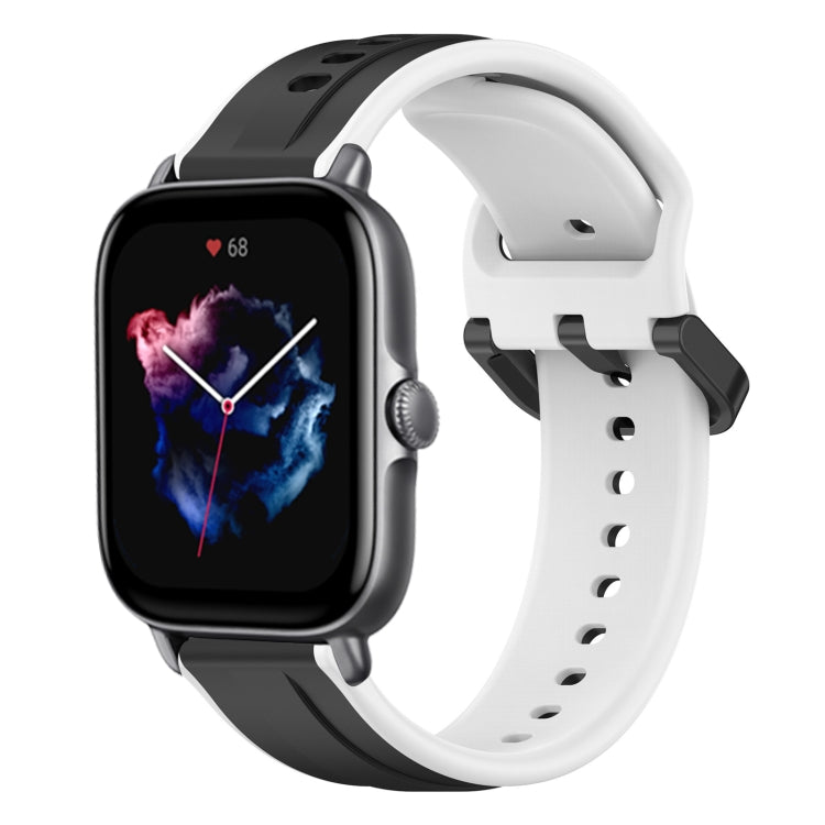 For Amazfit GTS 3 20mm Convex Loop Two-Color Silicone Watch Band