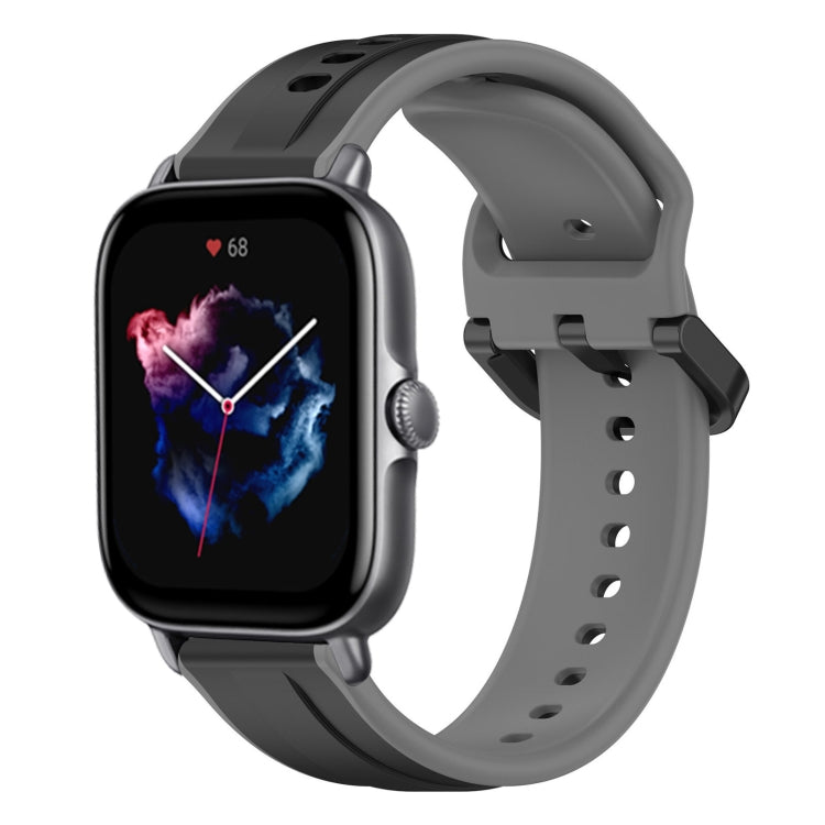 For Amazfit GTS 3 20mm Convex Loop Two-Color Silicone Watch Band