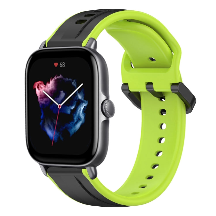For Amazfit GTS 3 20mm Convex Loop Two-Color Silicone Watch Band