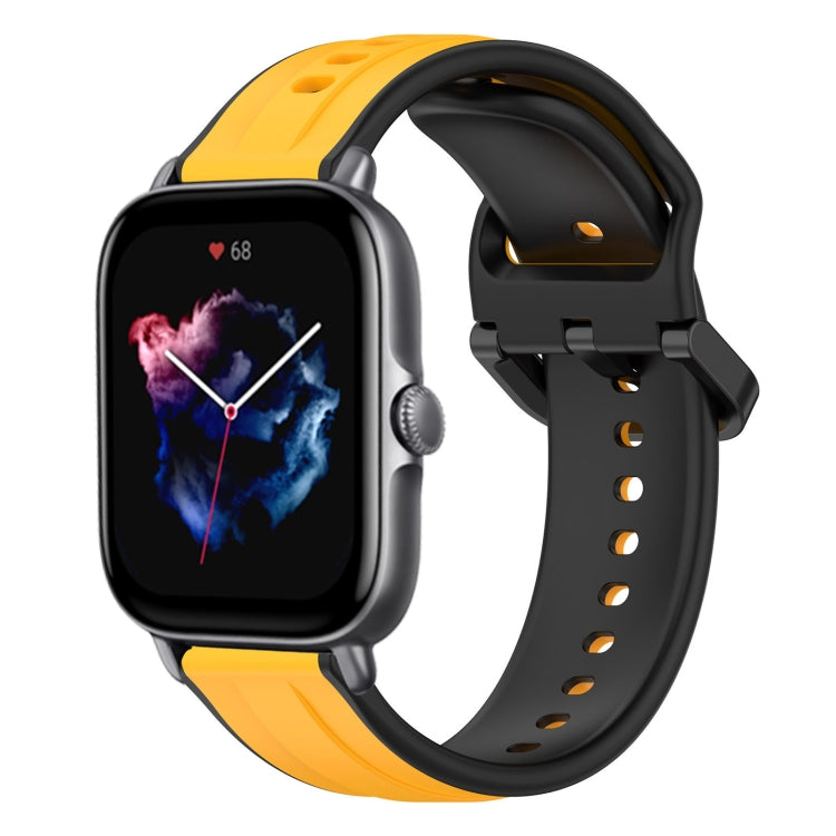 For Amazfit GTS 3 20mm Convex Loop Two-Color Silicone Watch Band