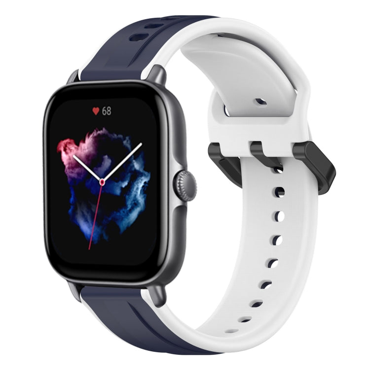 For Amazfit GTS 3 20mm Convex Loop Two-Color Silicone Watch Band