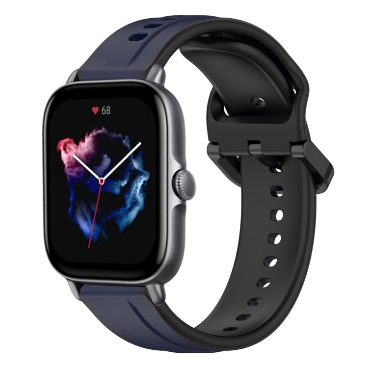 For Amazfit GTS 3 20mm Convex Loop Two-Color Silicone Watch Band