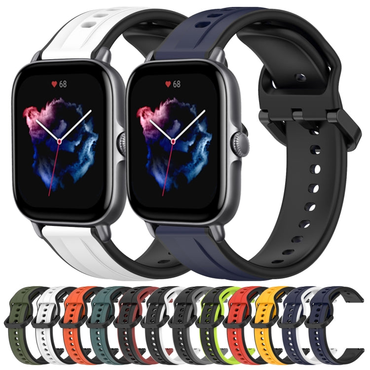 For Amazfit GTS 3 20mm Convex Loop Two-Color Silicone Watch Band