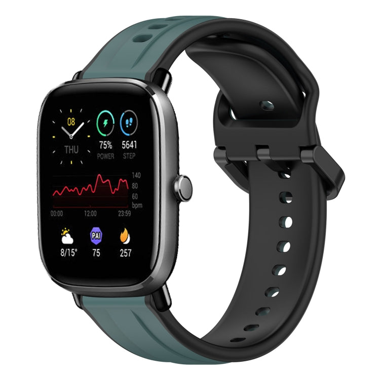 For Amazfit GTS 2 Mini 20mm Convex Loop Two-Color Silicone Watch Band