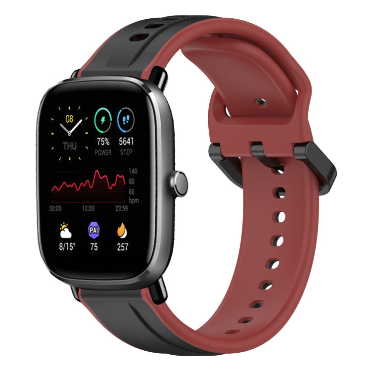 For Amazfit GTS 2 Mini 20mm Convex Loop Two-Color Silicone Watch Band