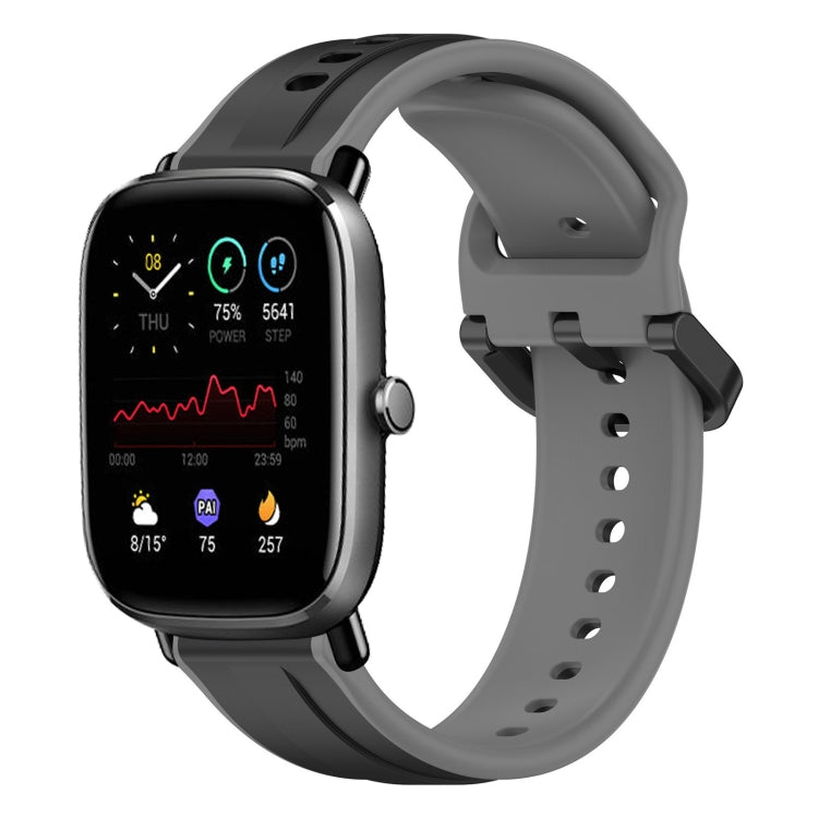 For Amazfit GTS 2 Mini 20mm Convex Loop Two-Color Silicone Watch Band