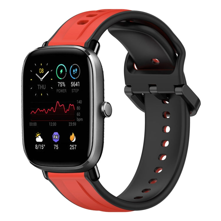 For Amazfit GTS 2 Mini 20mm Convex Loop Two-Color Silicone Watch Band