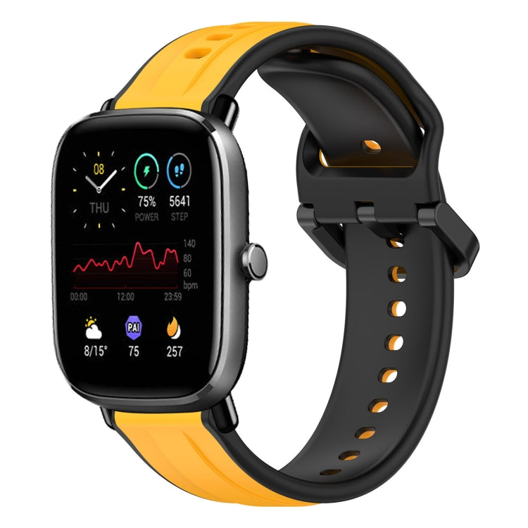 For Amazfit GTS 2 Mini 20mm Convex Loop Two-Color Silicone Watch Band