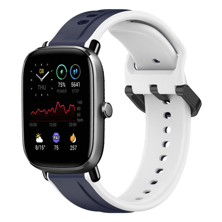 For Amazfit GTS 2 Mini 20mm Convex Loop Two-Color Silicone Watch Band