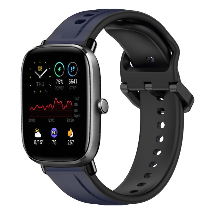 For Amazfit GTS 2 Mini 20mm Convex Loop Two-Color Silicone Watch Band