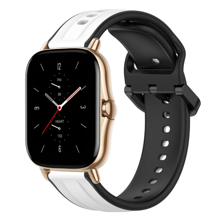 For Amazfit GTS 2 20mm Convex Loop Two-Color Silicone Watch Band