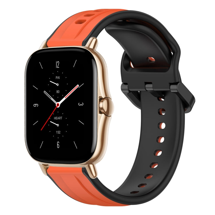 For Amazfit GTS 2 20mm Convex Loop Two-Color Silicone Watch Band