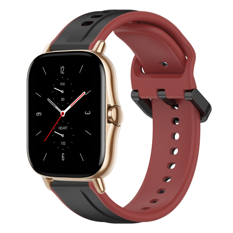 For Amazfit GTS 2 20mm Convex Loop Two-Color Silicone Watch Band