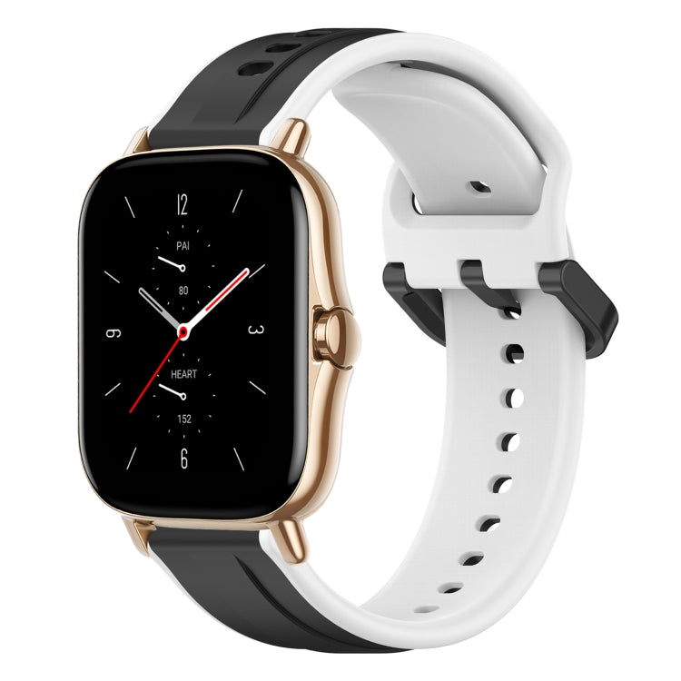 For Amazfit GTS 2 20mm Convex Loop Two-Color Silicone Watch Band