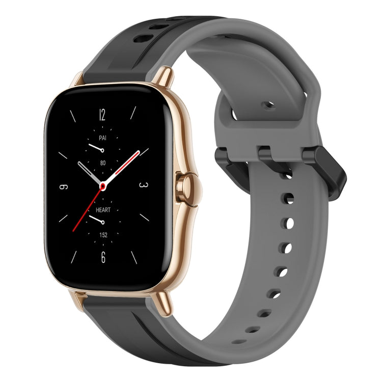 For Amazfit GTS 2 20mm Convex Loop Two-Color Silicone Watch Band