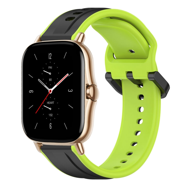 For Amazfit GTS 2 20mm Convex Loop Two-Color Silicone Watch Band