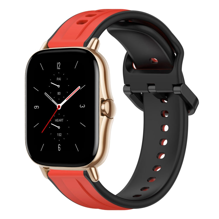 For Amazfit GTS 2 20mm Convex Loop Two-Color Silicone Watch Band