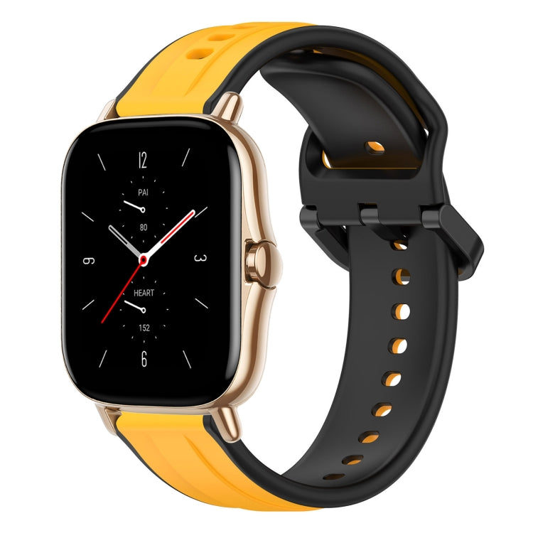 For Amazfit GTS 2 20mm Convex Loop Two-Color Silicone Watch Band
