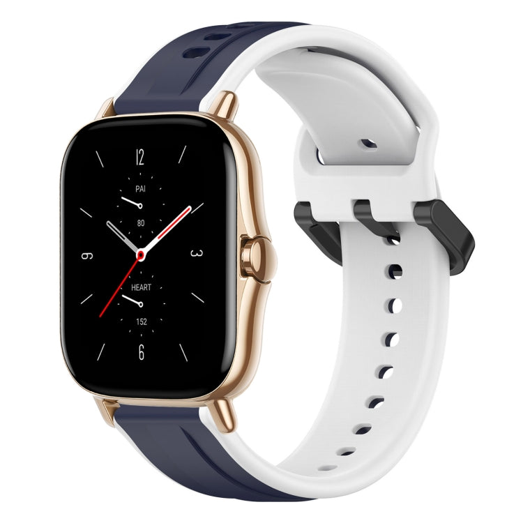 For Amazfit GTS 2 20mm Convex Loop Two-Color Silicone Watch Band