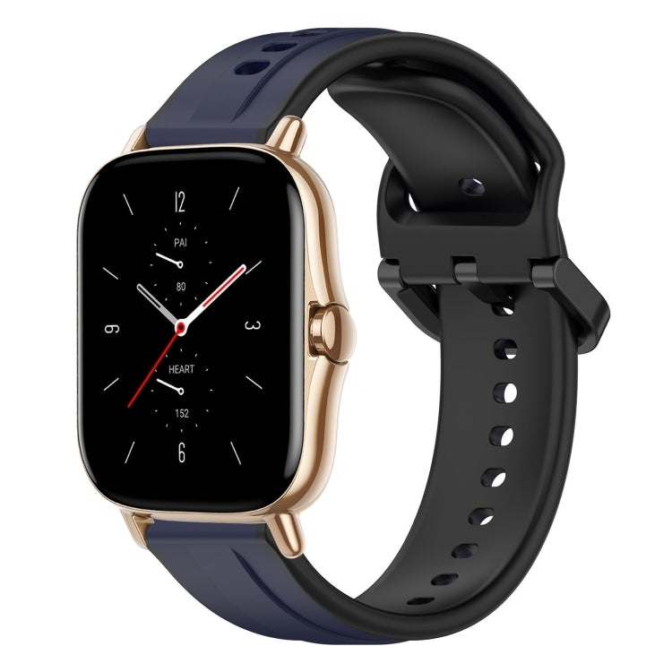 For Amazfit GTS 2 20mm Convex Loop Two-Color Silicone Watch Band