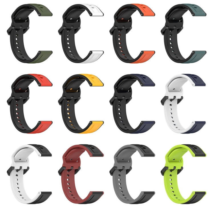 For Amazfit GTS 2 20mm Convex Loop Two-Color Silicone Watch Band