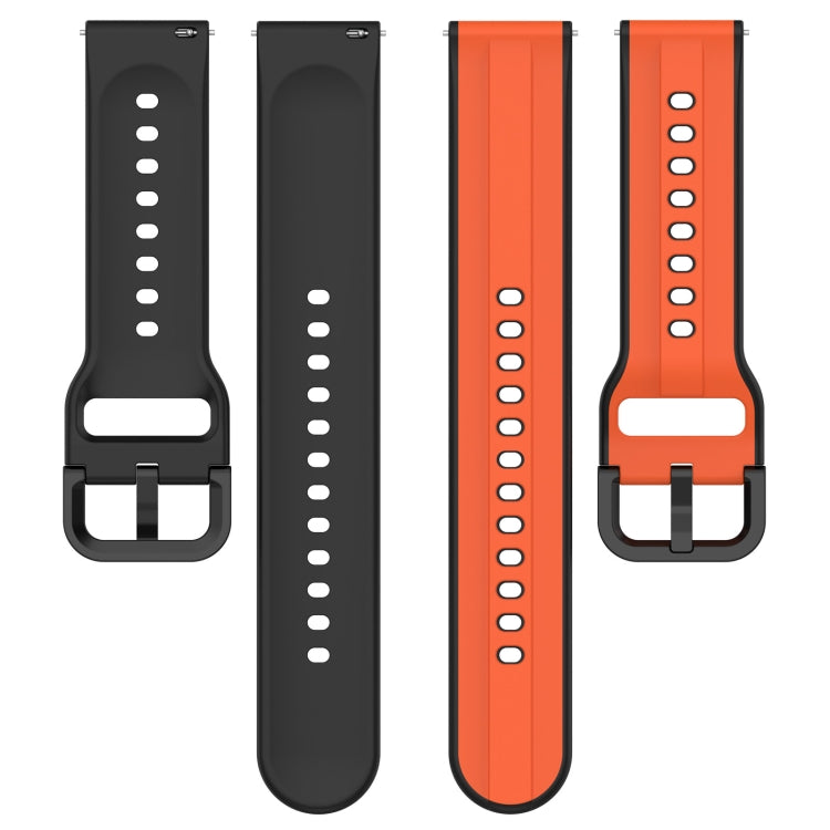 For Amazfit GTS 2 20mm Convex Loop Two-Color Silicone Watch Band