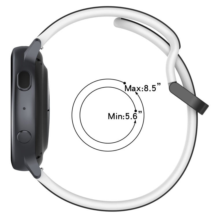 For Amazfit GTS 2 20mm Convex Loop Two-Color Silicone Watch Band